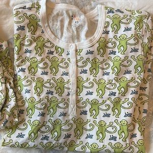 Roller Rabbit Pima Cotton Pajamas - lime monkey - XS